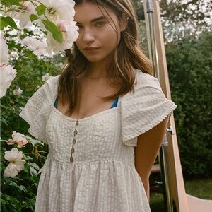White Button-Front Dress